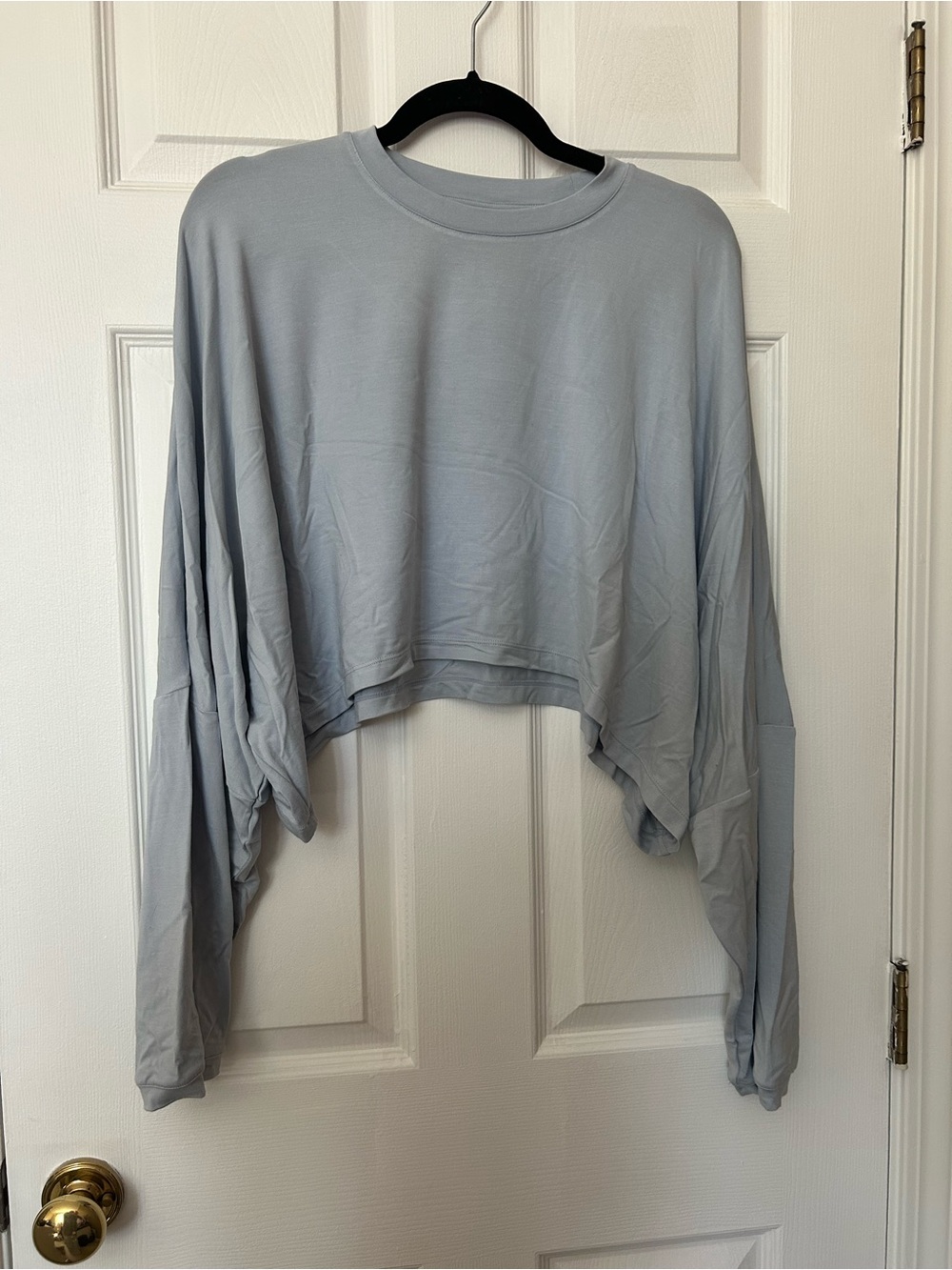 NWT Skims Cropped Long Sleeve Top - Zen Blue - Picture 2 of 4